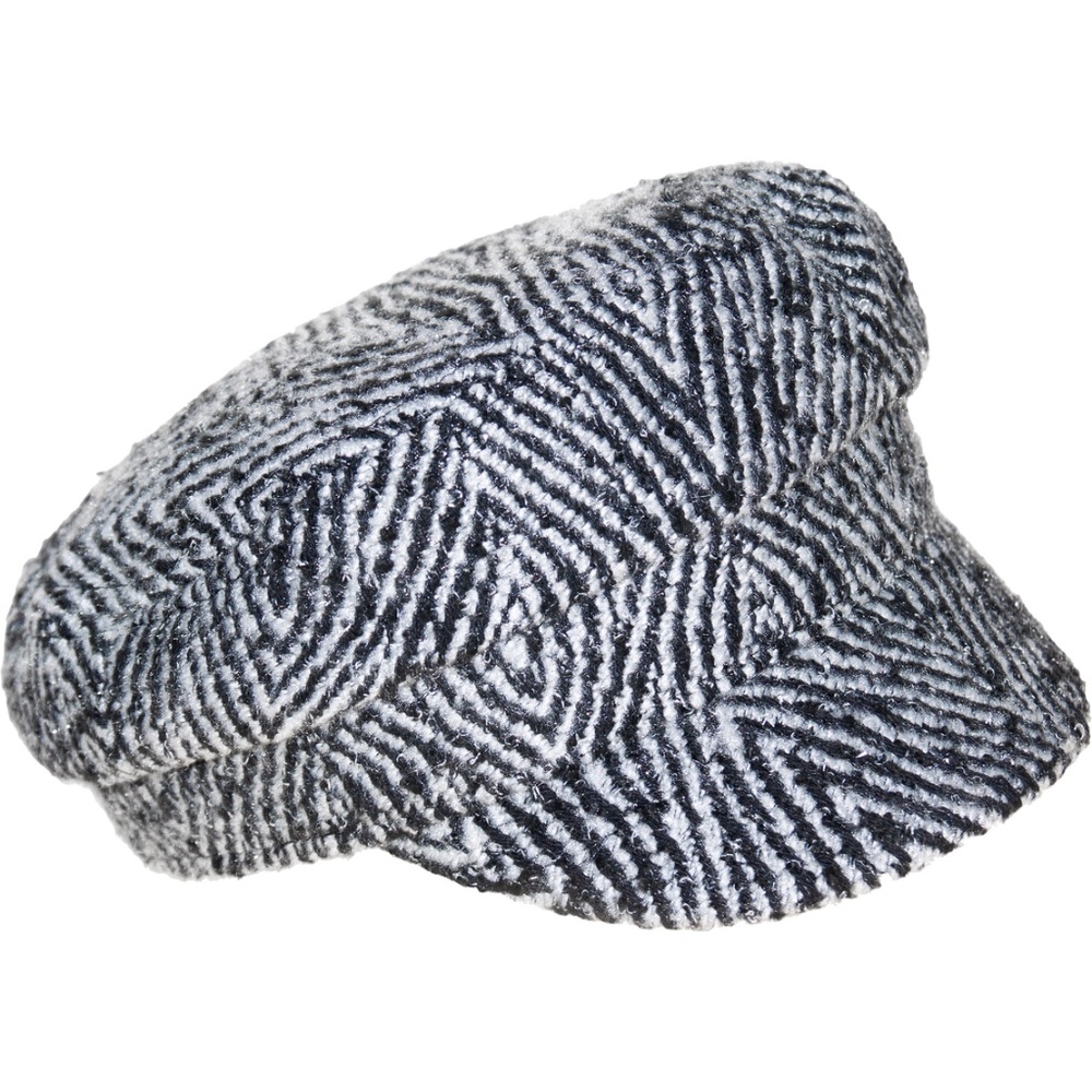 NINE WEST Thick Herringbone Wide Brim Newsboy Hat